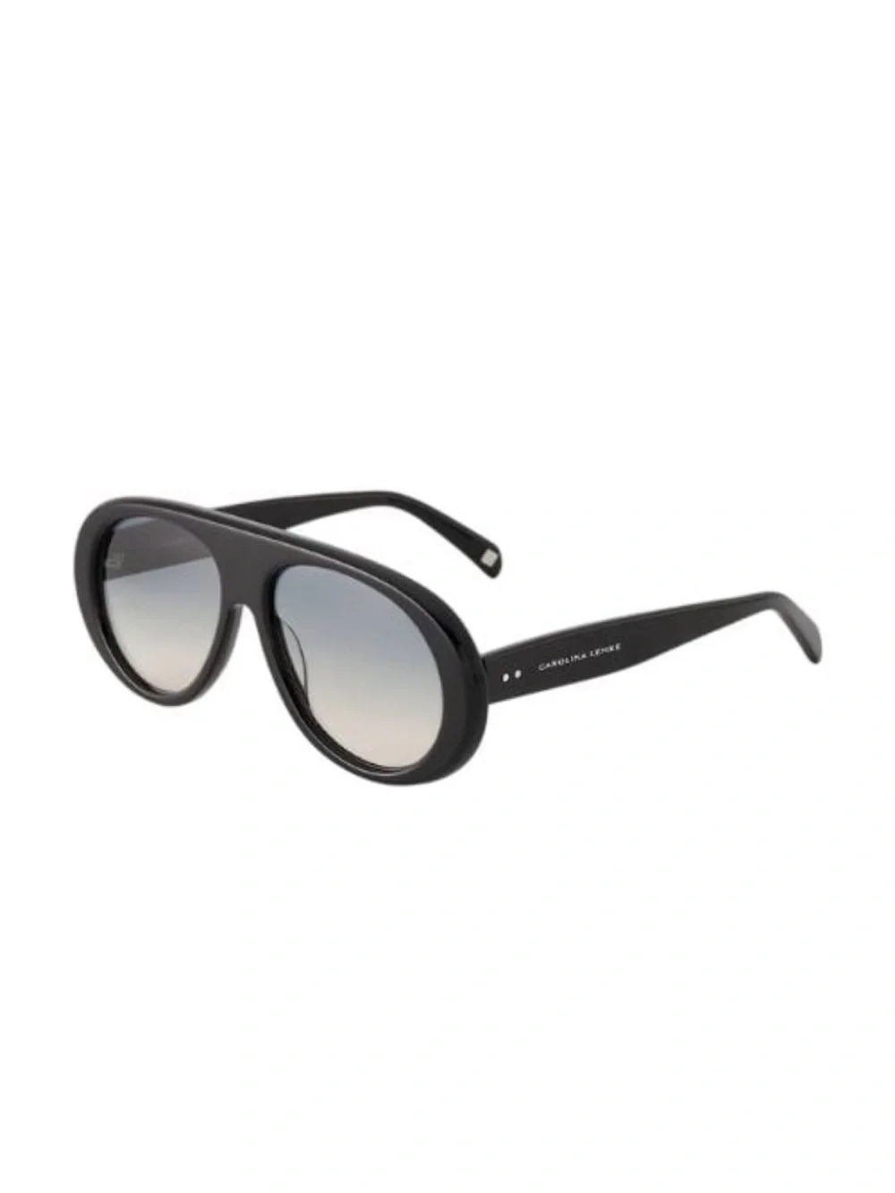 NEW Carolina Lemke Black Gloss Oversized Sunglasses Gradient Lenses Y2K Celeb